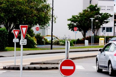 No parking sign on road