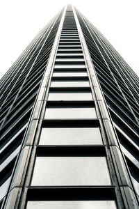 Low angle view of modern building against clear sky