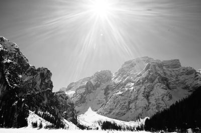 Scenic view of mountains during sunset