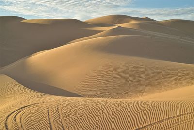 Sand dunes in a desert