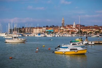 Boats in harbor