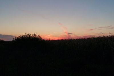 Scenic view of landscape at sunset