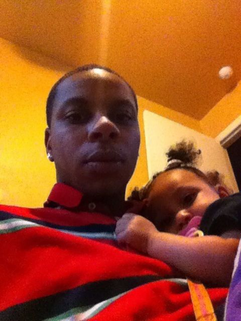 Me and my daughter when we was sleepy earlier