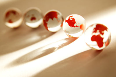 High angle view of dessert on table
