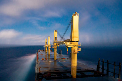 Ship underway at ocean. low exposure captured