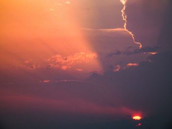 Low angle view of sky during sunset