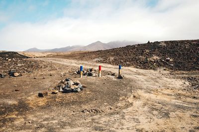 Scenic view of desert against sky