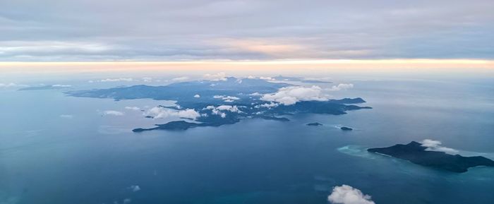 Aerial view of sea against sky