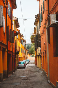 In bologna all buildings and streets are red and colonnade shaped.