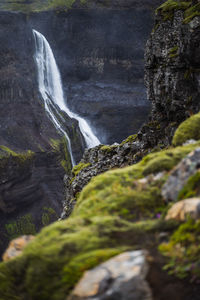 Scenic view of waterfall
