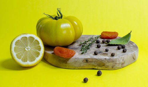 Close-up of fruits on table