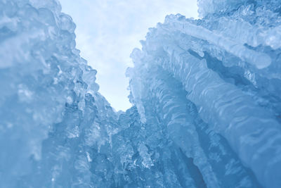 Closeup of ice in winter