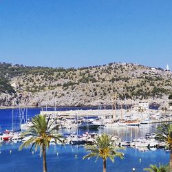 Scenic view of calm sea against clear sky