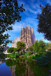 View of trees and buildings against sky