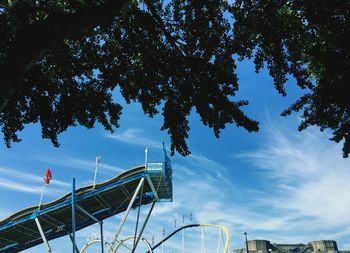 Low angle view of amusement park