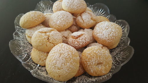 High angle view of dessert in plate