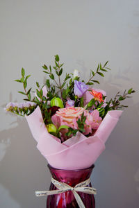 Close-up of flower pot plant in vase