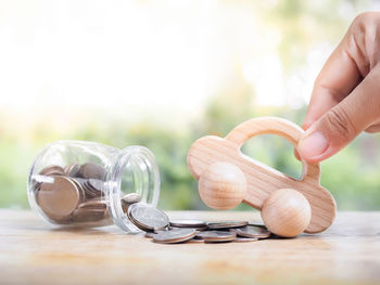 Cropped hand holding medicine