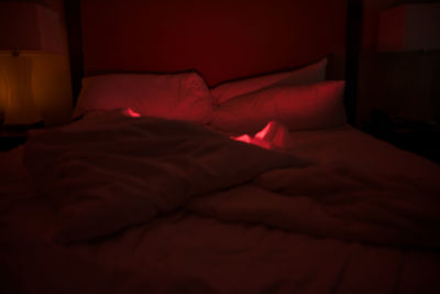 Close-up of bed