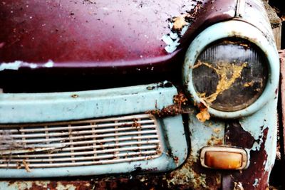 Close-up of rusty car