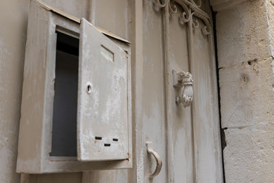 Close-up of old wooden door