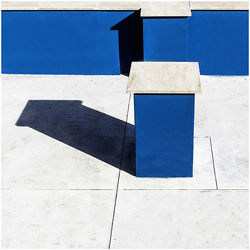 High angle view of tiled floor