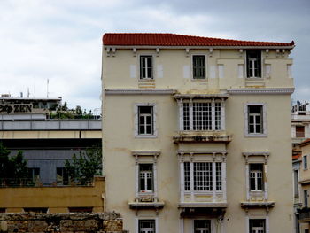 Low angle view of old building against sky