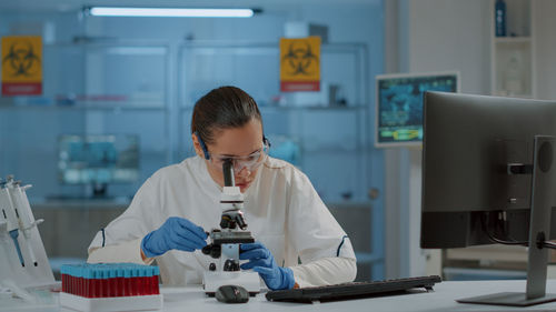 Female scientist working in laboratory