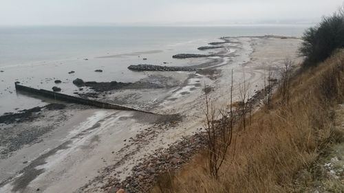 High angle view of beach against sky