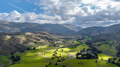 High angle view of landscape against sky