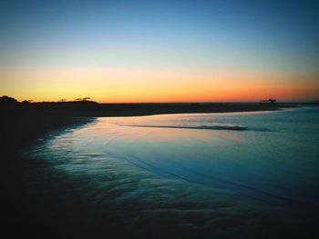 Scenic view of sea at sunset