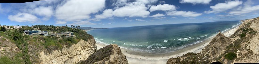 Panoramic view of beach against sky