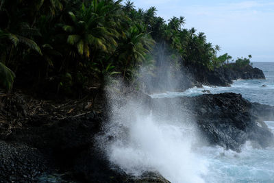 Scenic view of waterfall