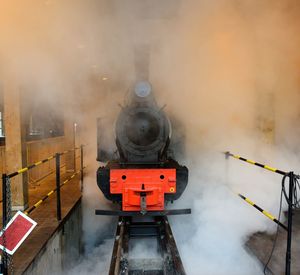 Steam train in the hangar