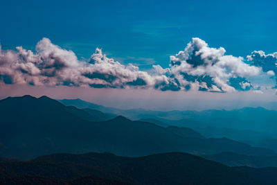 Scenic view of mountains against sky