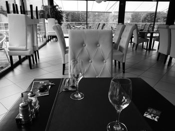 Chairs and tables in cafe