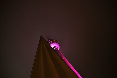 Low angle view of illuminated building