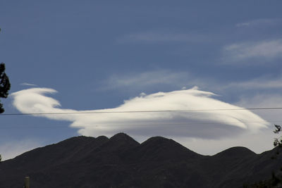 Low angle view of mountain against sky