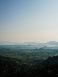 Scenic view of mountains against clear sky