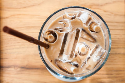 Close-up of coffee cup on table