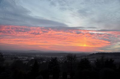 Scenic view of dramatic sky during sunset