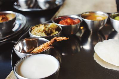 Close-up of food in plate on table