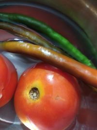 Close-up of orange bell peppers