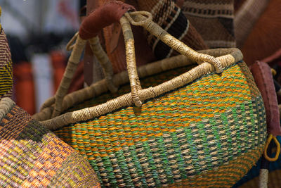 Extreme close up of baskets