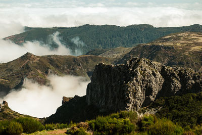 Scenic view of mountains against sky