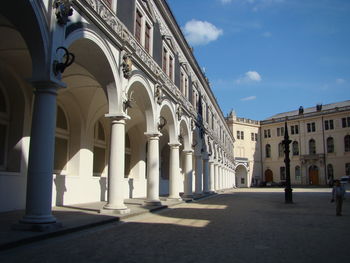 Exterior of historic building against sky