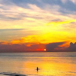 Scenic view of sea at sunset