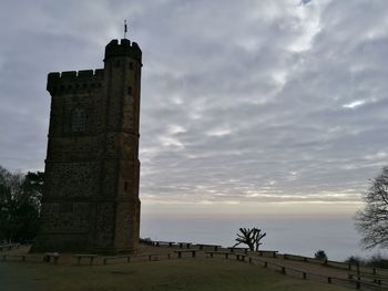 Fort against sky during sunset