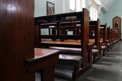 Empty chairs and table at home