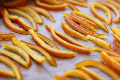 Homemade sweets. candied orange peels.